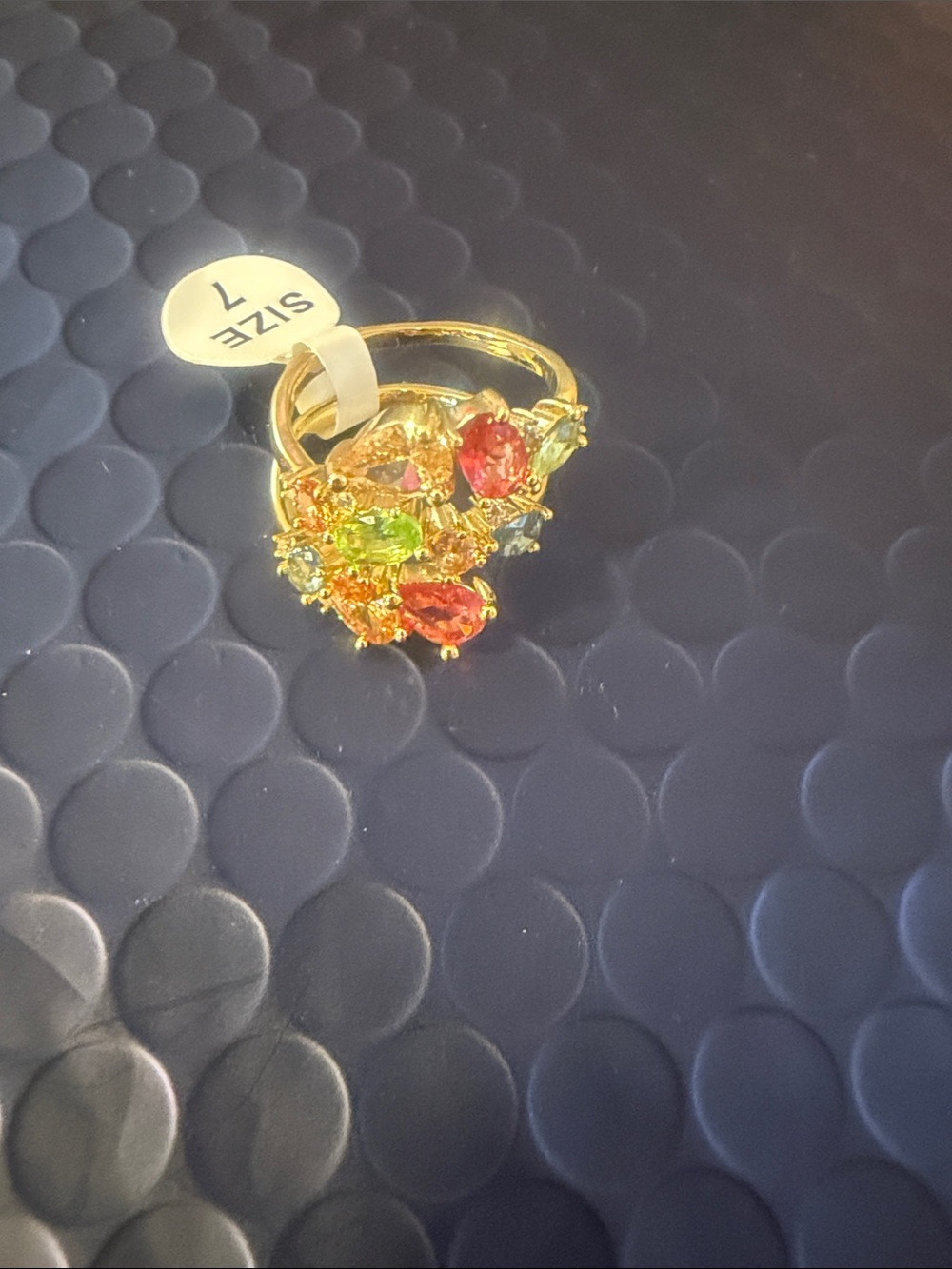 Gold filled Multicolor Gemstone Cluster Ring - Women Jewelry